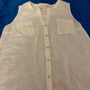 Chico’s White Sleeveless Linen Tunic
